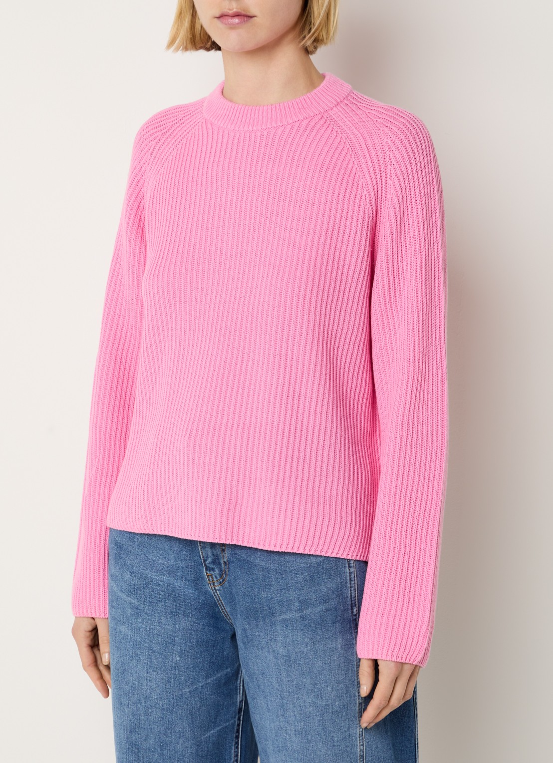 Josephine & Co Brant grofgebreide trui met ronde hals - detail roze