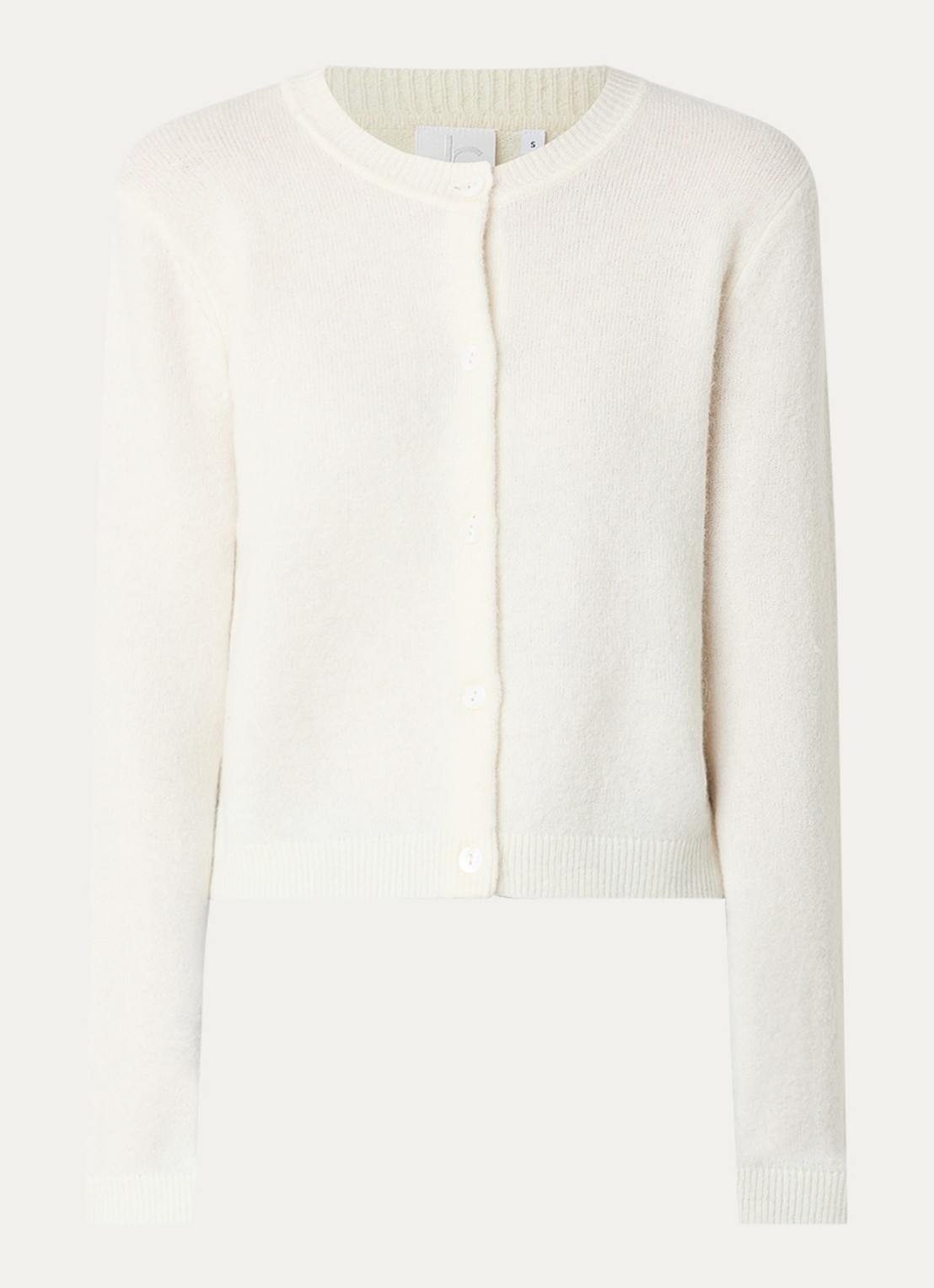 Josephine & Co Braxton grofgebreid vest in wolblend - voorkant gebroken wit