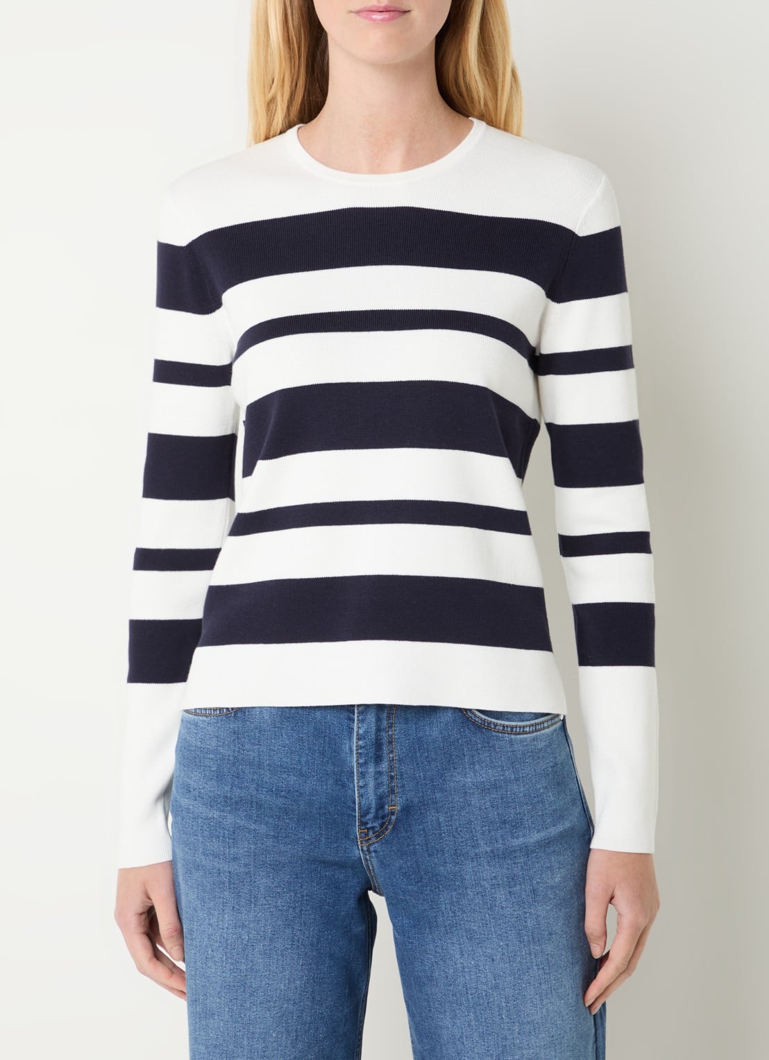 Josephine & Co Breanne sweater met streepprint - detail 4 donkerblauw