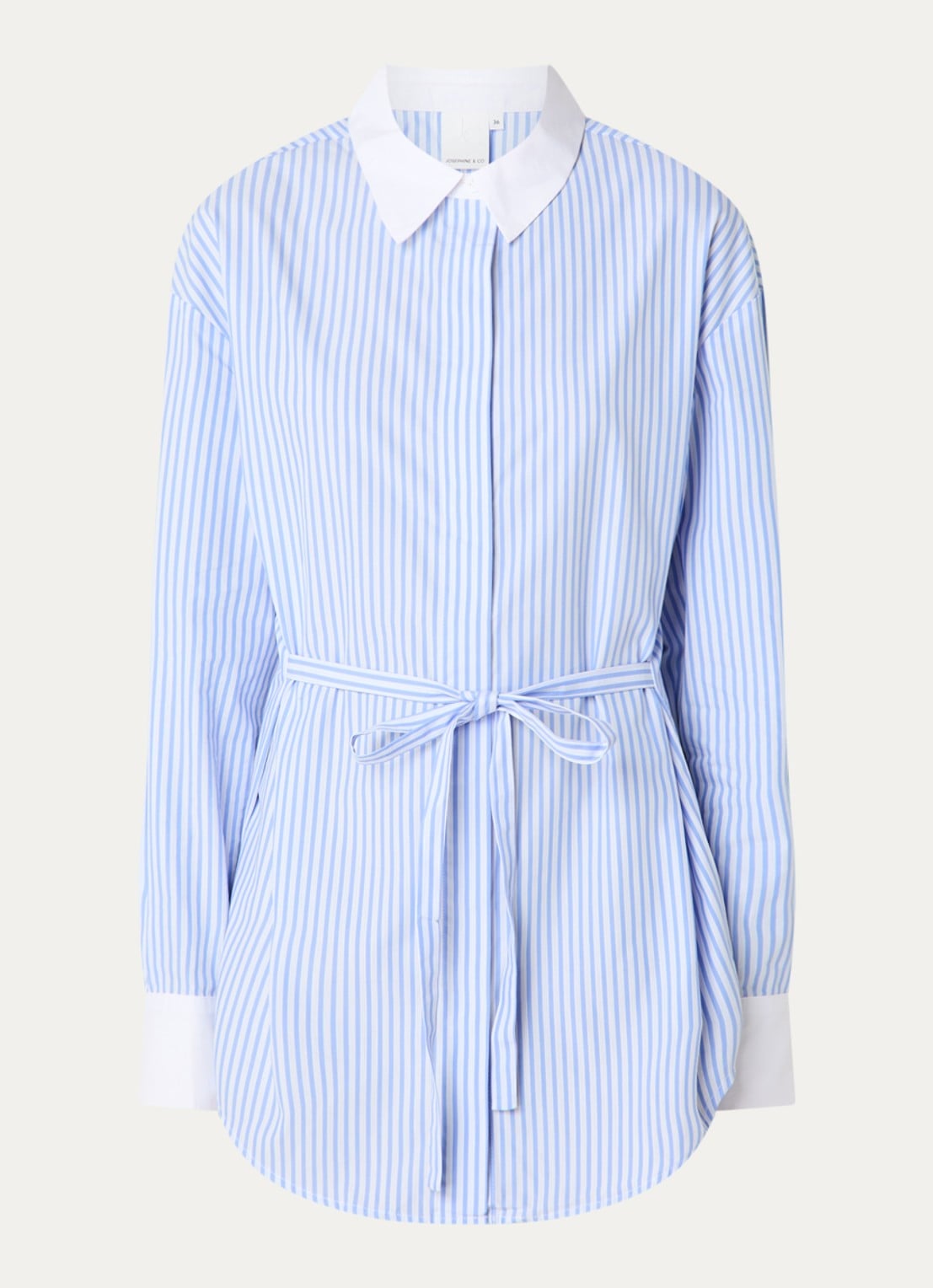 Josephine & Co Brice blouse lichtblauwe streep - voorkant lichtblauw