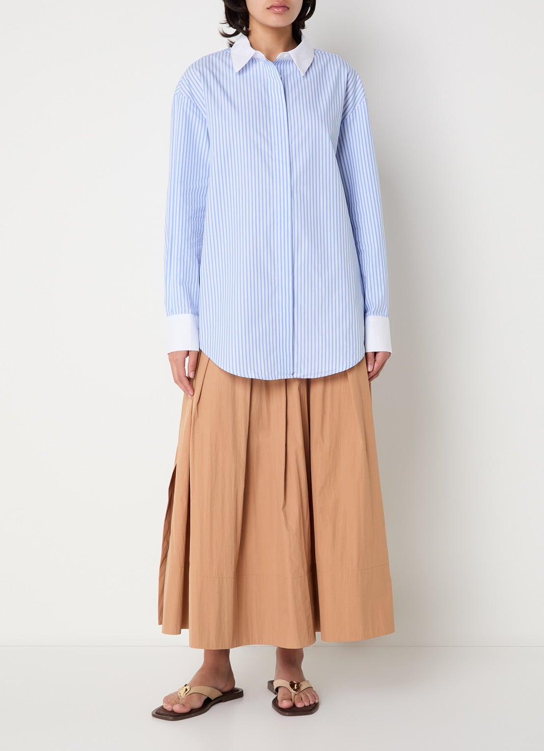 Josephine & Co Brice blouse lichtblauwe streep - voorkant 2 lichtblauw