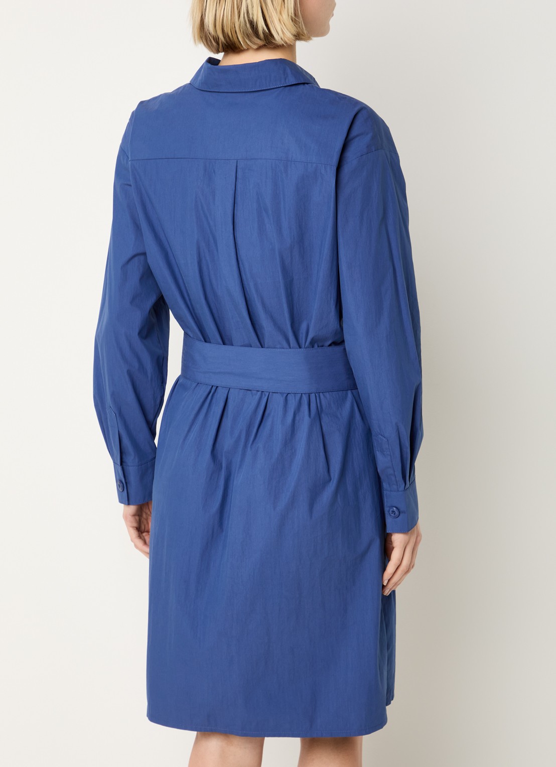 Josephine & Co Brien blousejurk met opgestikte zakken en strikceintuur - achterkant 3 royalblauw