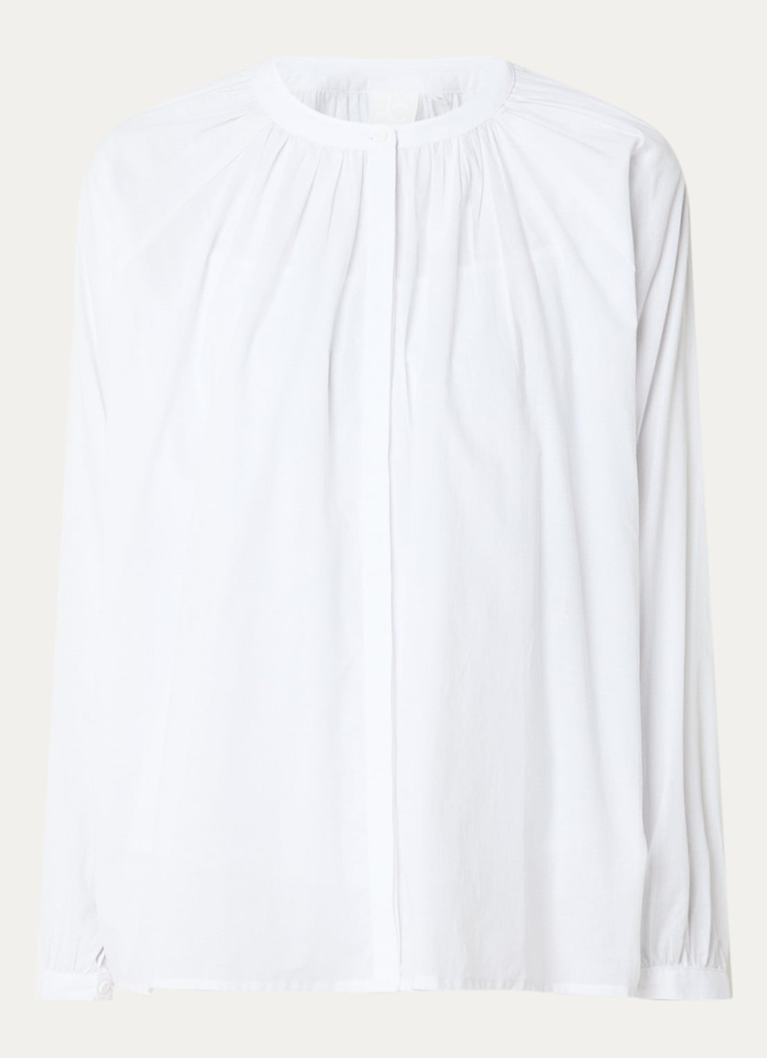 Josephine & Co Brooklynn blouse met stolpplooi en ballonmouw - voorkant wit