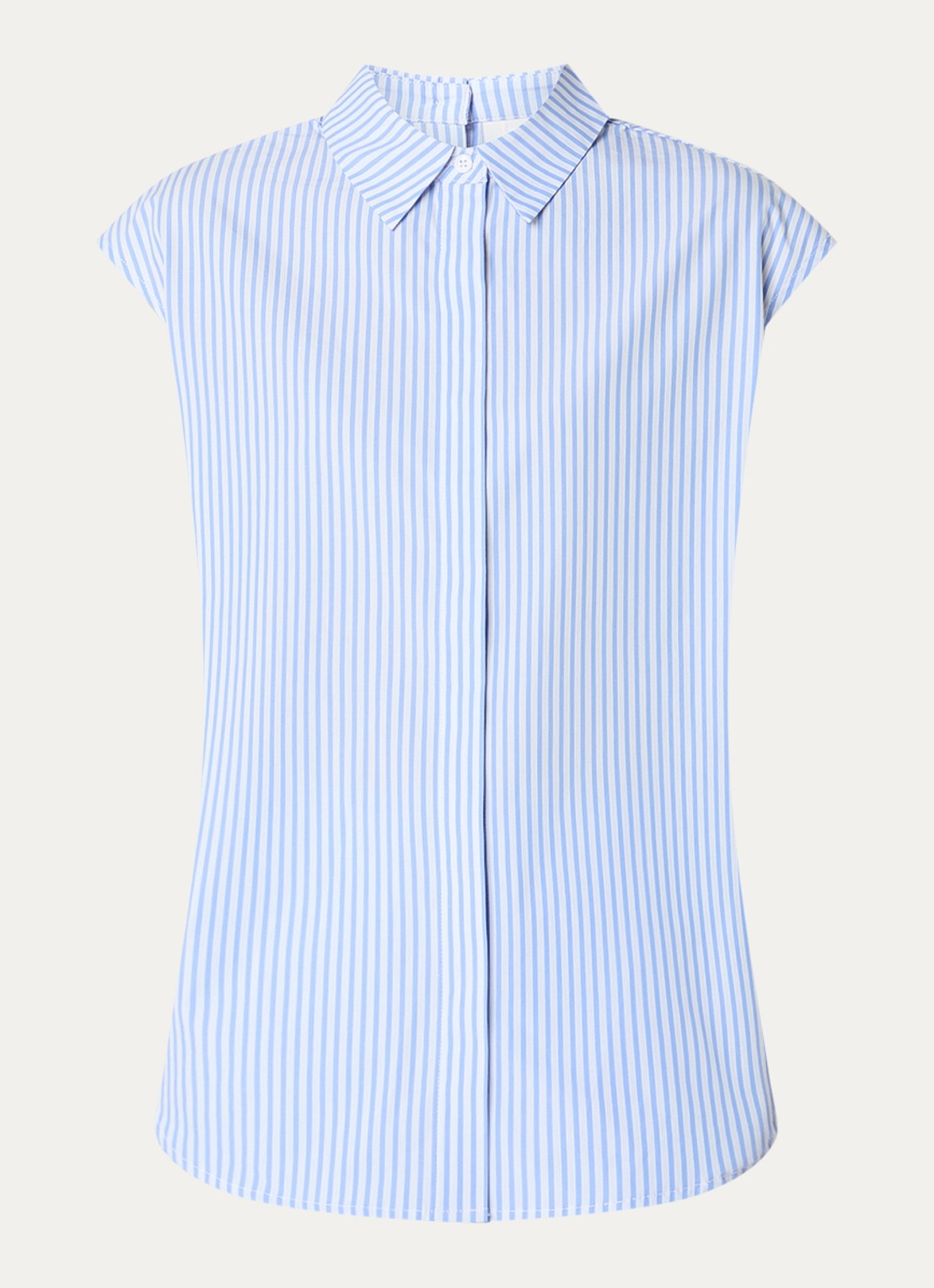 Josephine & Co Brynn blouse met streepprint - voorkant 3 lichtblauw