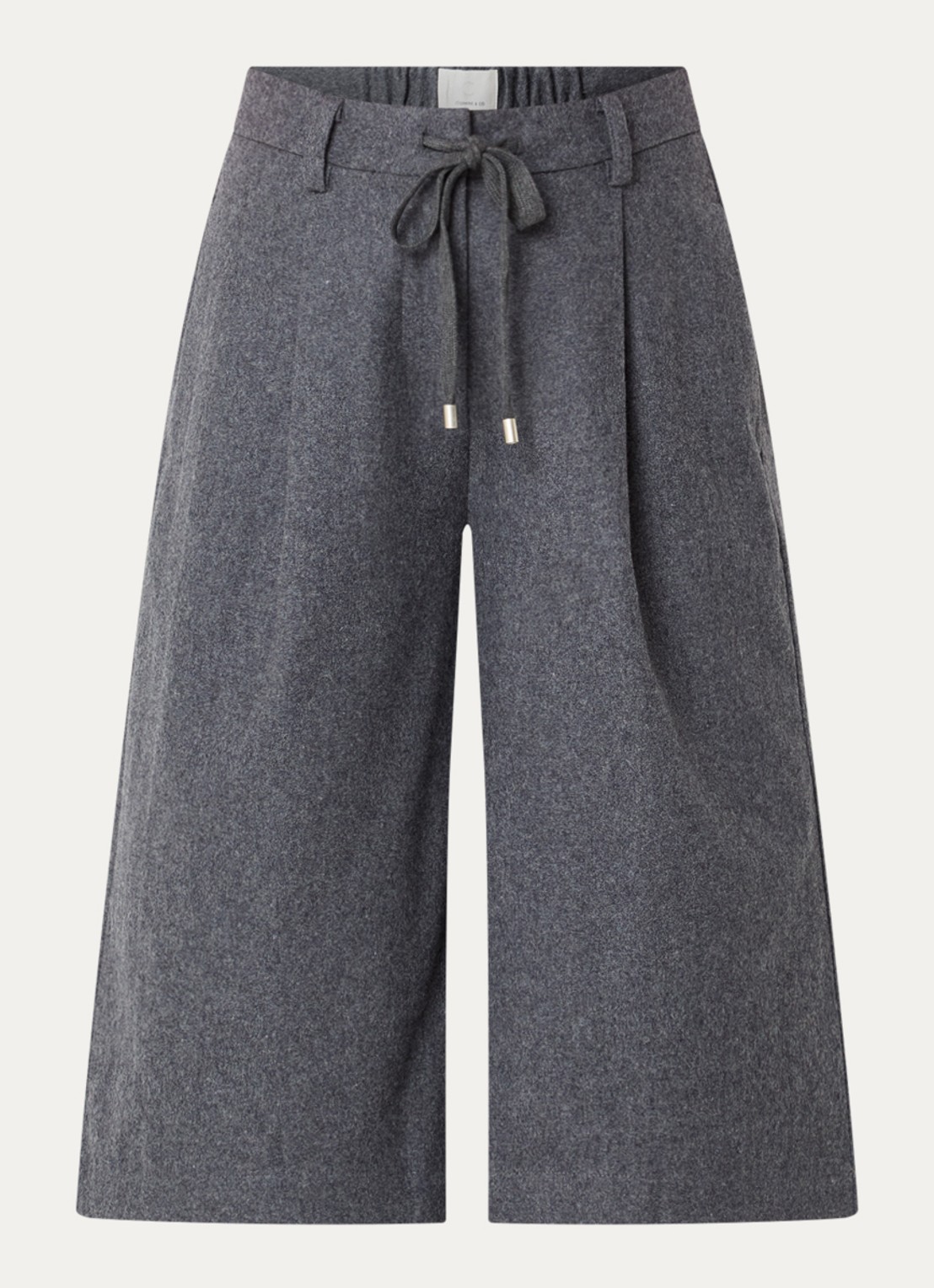 Josephine & Co Camden high waist wide fit korte broek - voorkant 2 donkergrijs