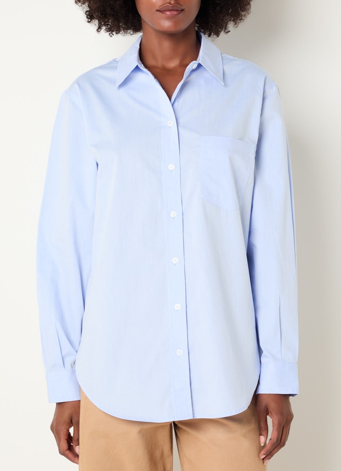 Josephine & Co Casa blouse met borstzak - detail lichtblauw