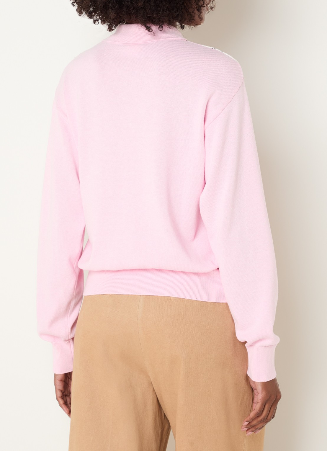 Josephine & Co Clem fijngebreide pullover met ruitdessin - achterkant 4 lichtroze