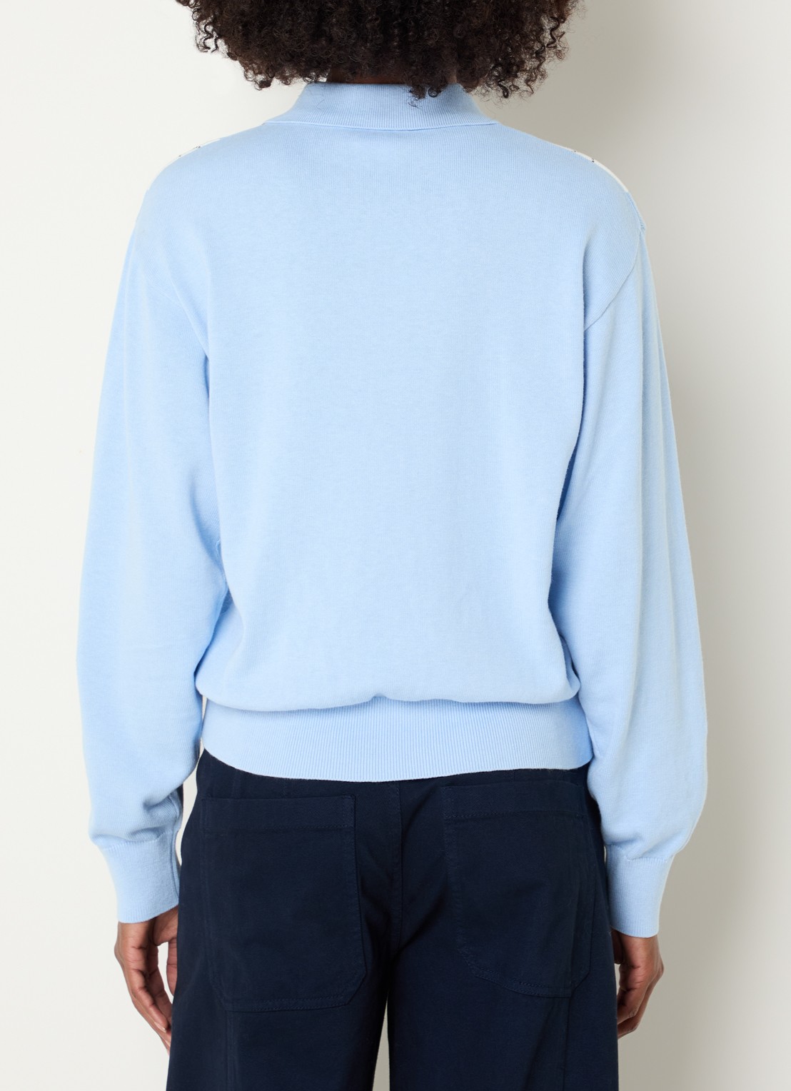 Josephine & Co Clem fijngebreide pullover met ruitdessin - achterkant 4 lichtblauw