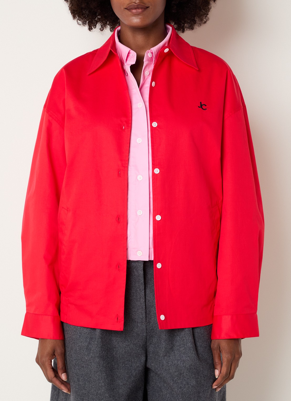 Josephine & Co Cleo overshirt met steekzakken - detail rood