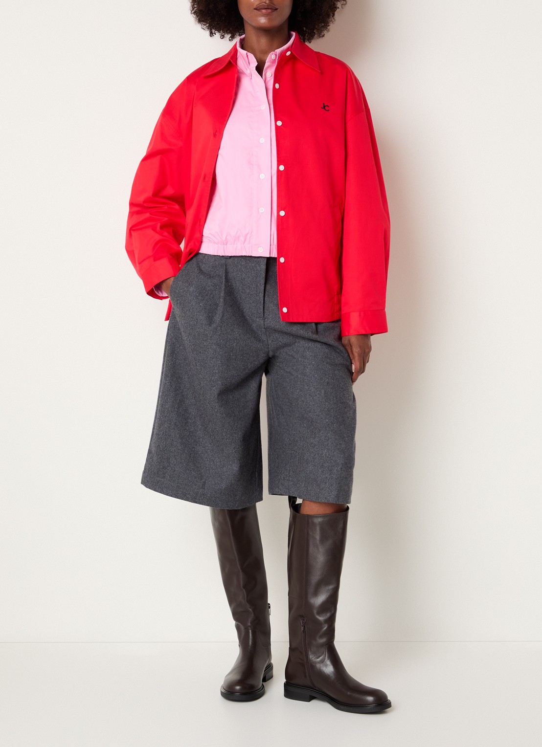 Josephine & Co Cleo overshirt met steekzakken - voorkant 4 rood