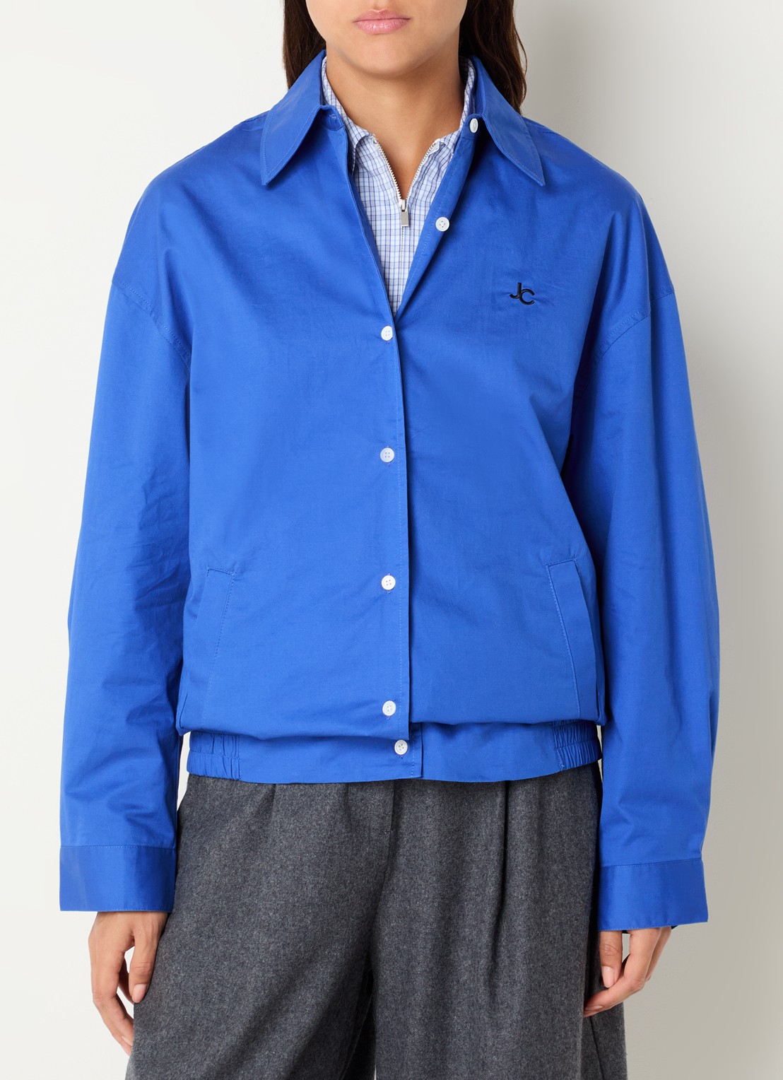 Josephine & Co Cleo overshirt met steekzakken - detail blauw
