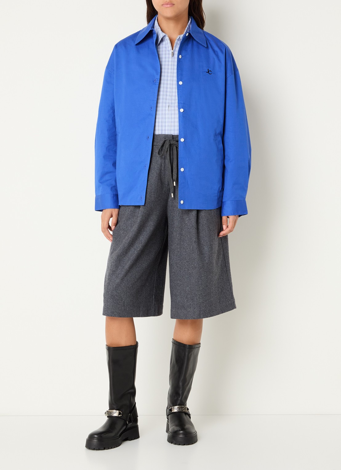 Josephine & Co Cleo overshirt met steekzakken - voorkant 4 blauw