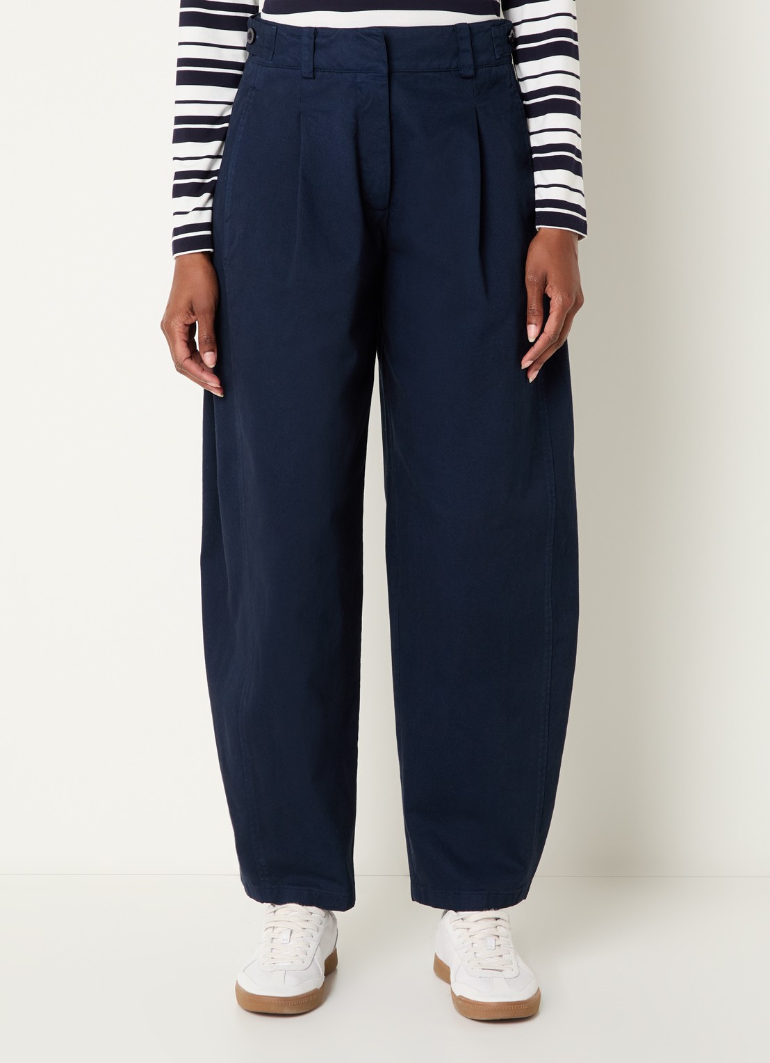 Josephine & Co Clinton high waist balloon fit chino met steekzakken - detail 2 donkerblauw