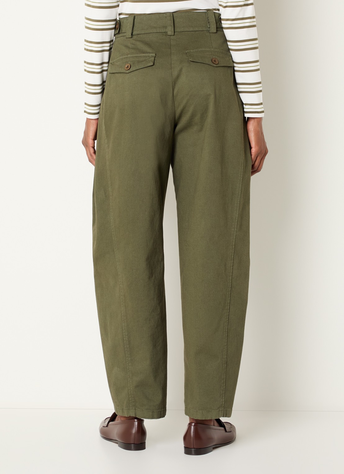Josephine & Co Clinton high waist balloon fit chino met steekzakken - achterkant 2 mosgroen