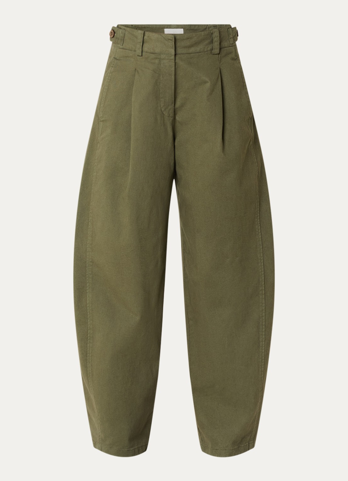Josephine & Co Clinton high waist balloon fit chino met steekzakken - voorkant 3 mosgroen