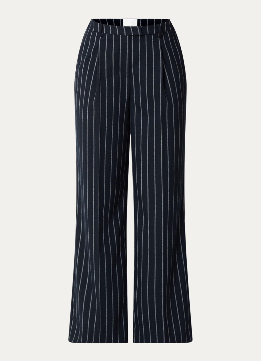 Josephine & Co Clio high waist wide fit pantalon met steekzakken - voorkant 3 donkerblauw