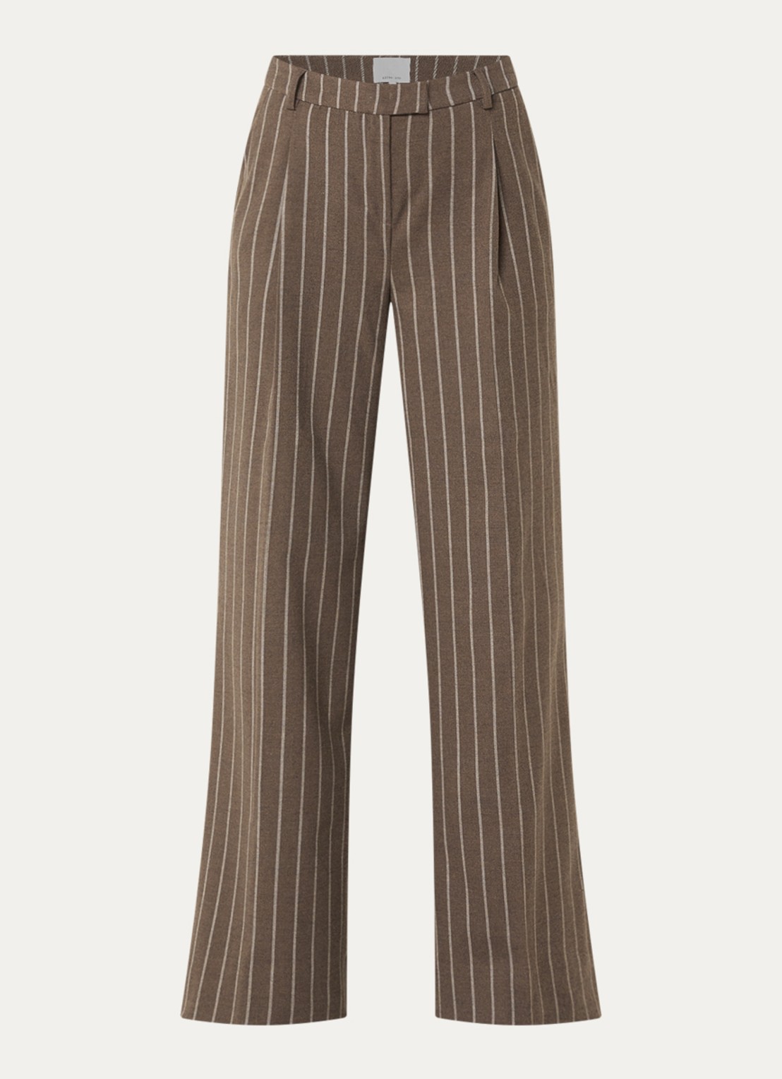 Josephine & Co Clio high waist wide fit pantalon met steekzakken - voorkant 2 bruin