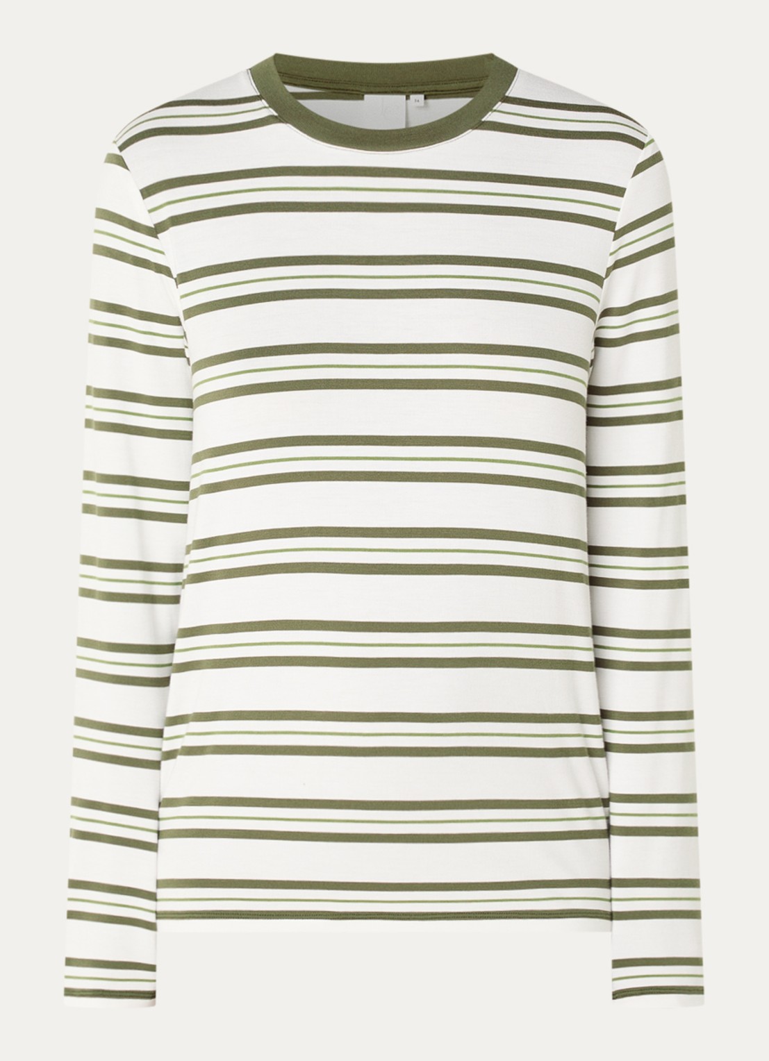Josephine & Co Cosimo longsleeve met streepprint - voorkant 3 mosgroen