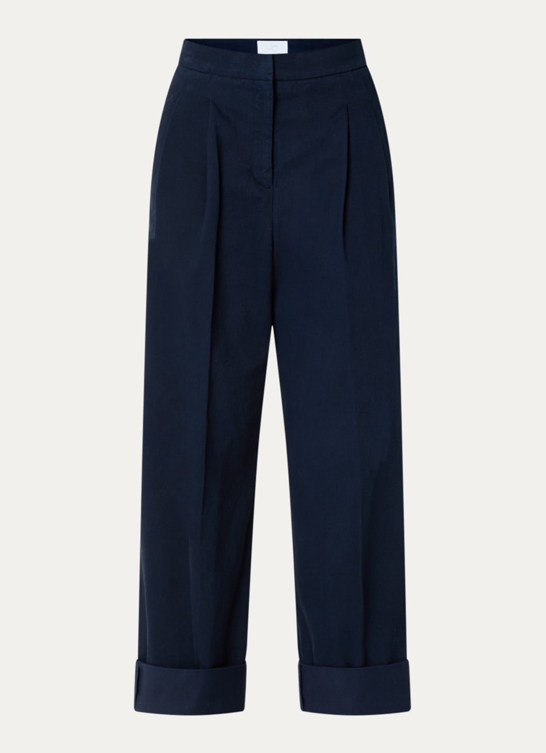 Josephine & Co Courtney high waist cropped loose fit chino met steekzakken - voorkant donkerblauw