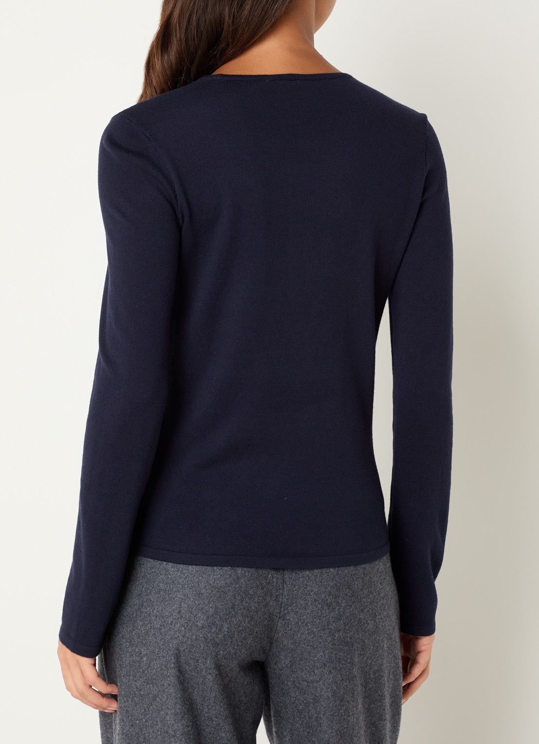Josephine & Co Cristal fijngebreide pullover in wolblend - achterkant donkerblauw