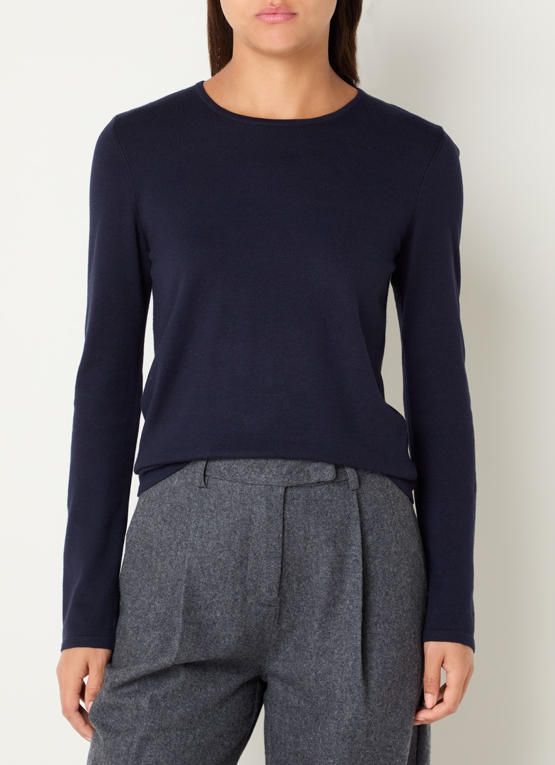 Josephine & Co Cristal fijngebreide pullover in wolblend - detail 4 donkerblauw