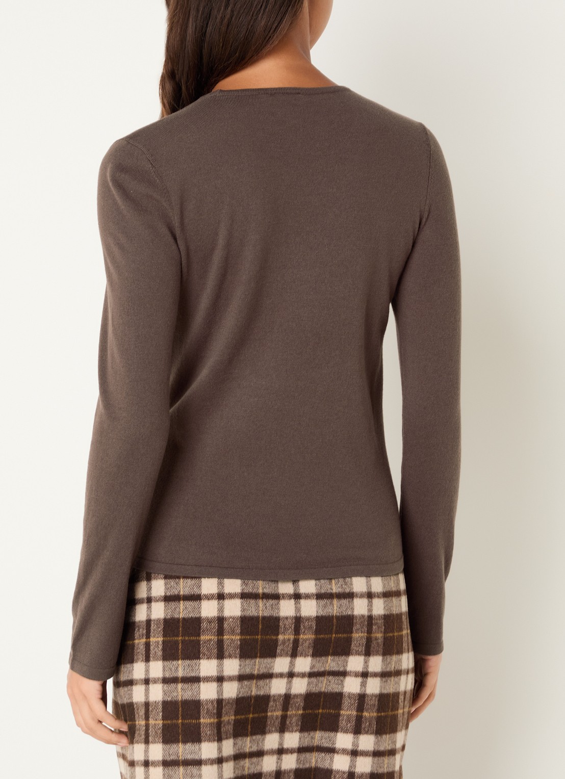 Josephine & Co Cristal fijngebreide pullover in wolblend - achterkant 4 bruin