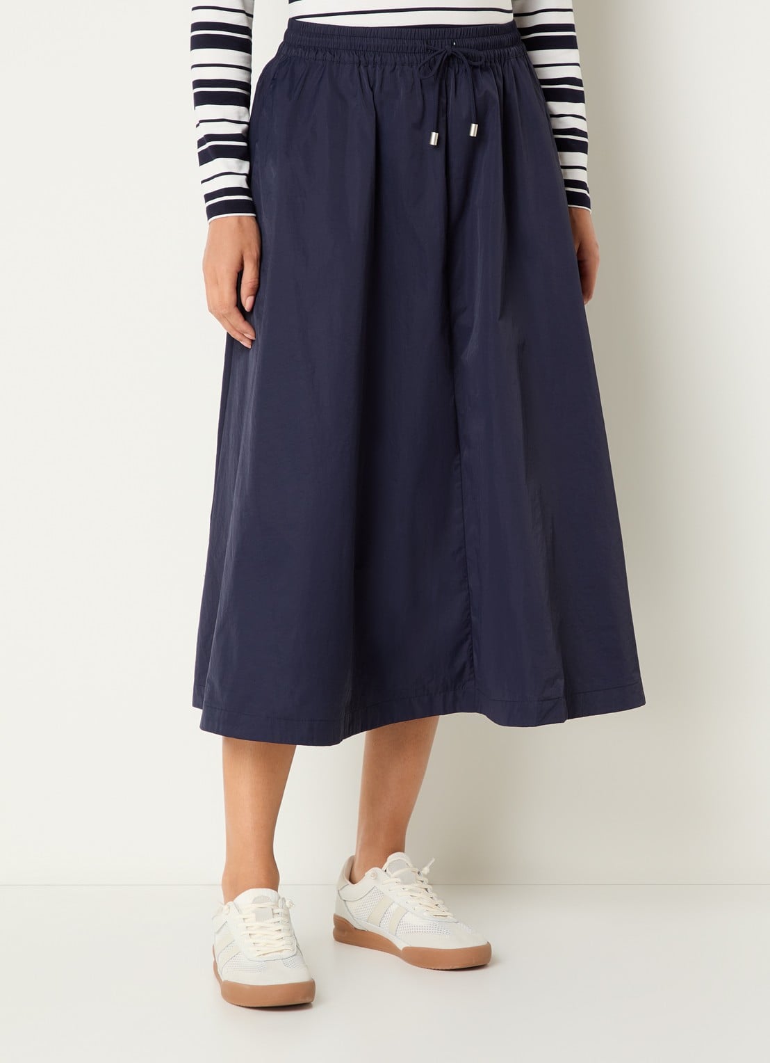 Josephine & Co Cullen midi rok met trekkoord - detail donkerblauw