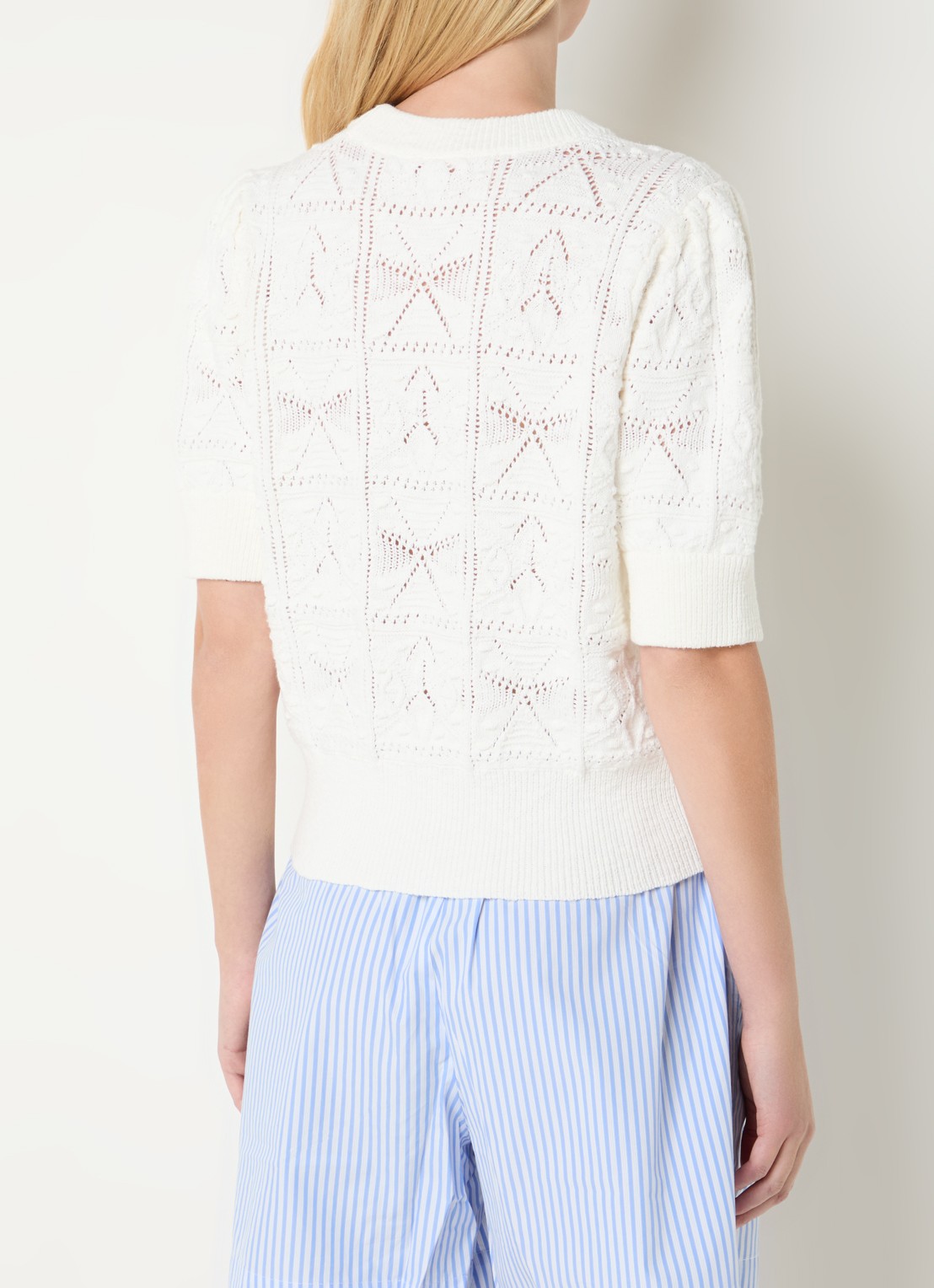 Josephine & Co Dieuwertje top met broderie - achterkant wit