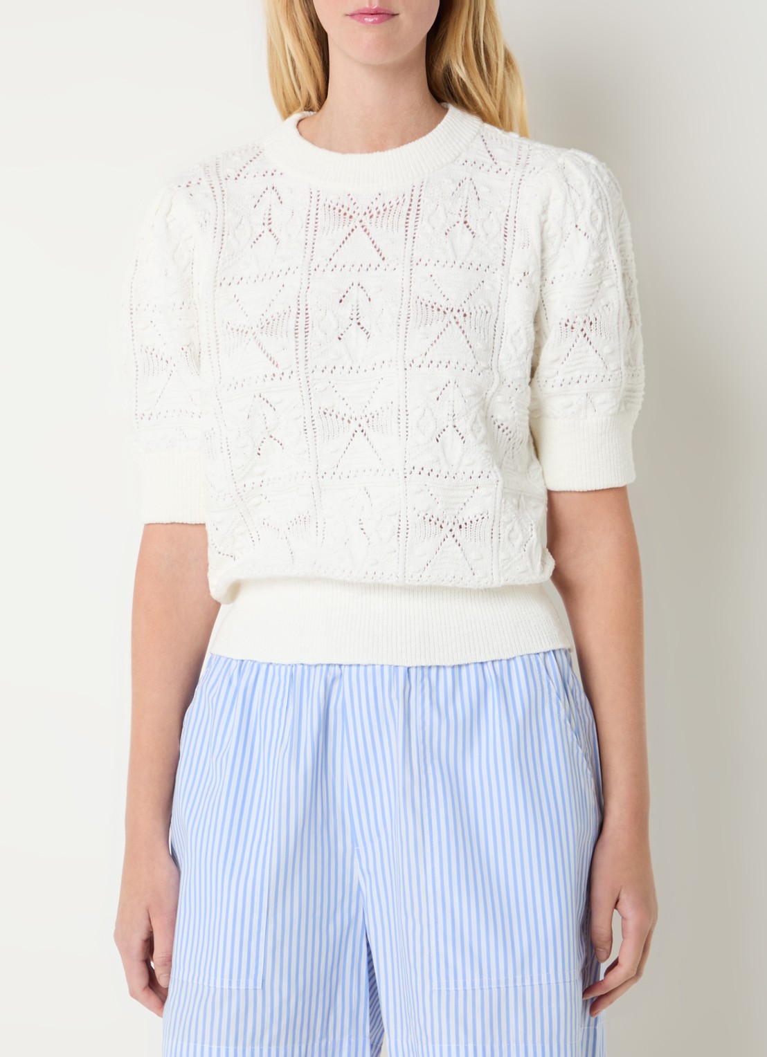 Josephine & Co Dieuwertje top met broderie - detail 4 wit