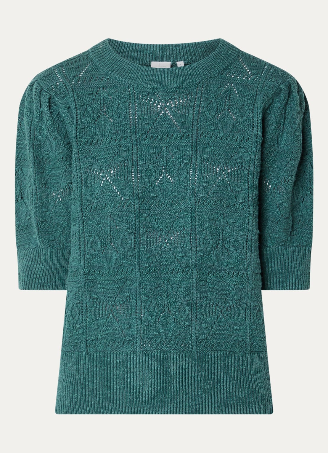 Josephine & Co Dieuwertje top met broderie - voorkant donkergroen