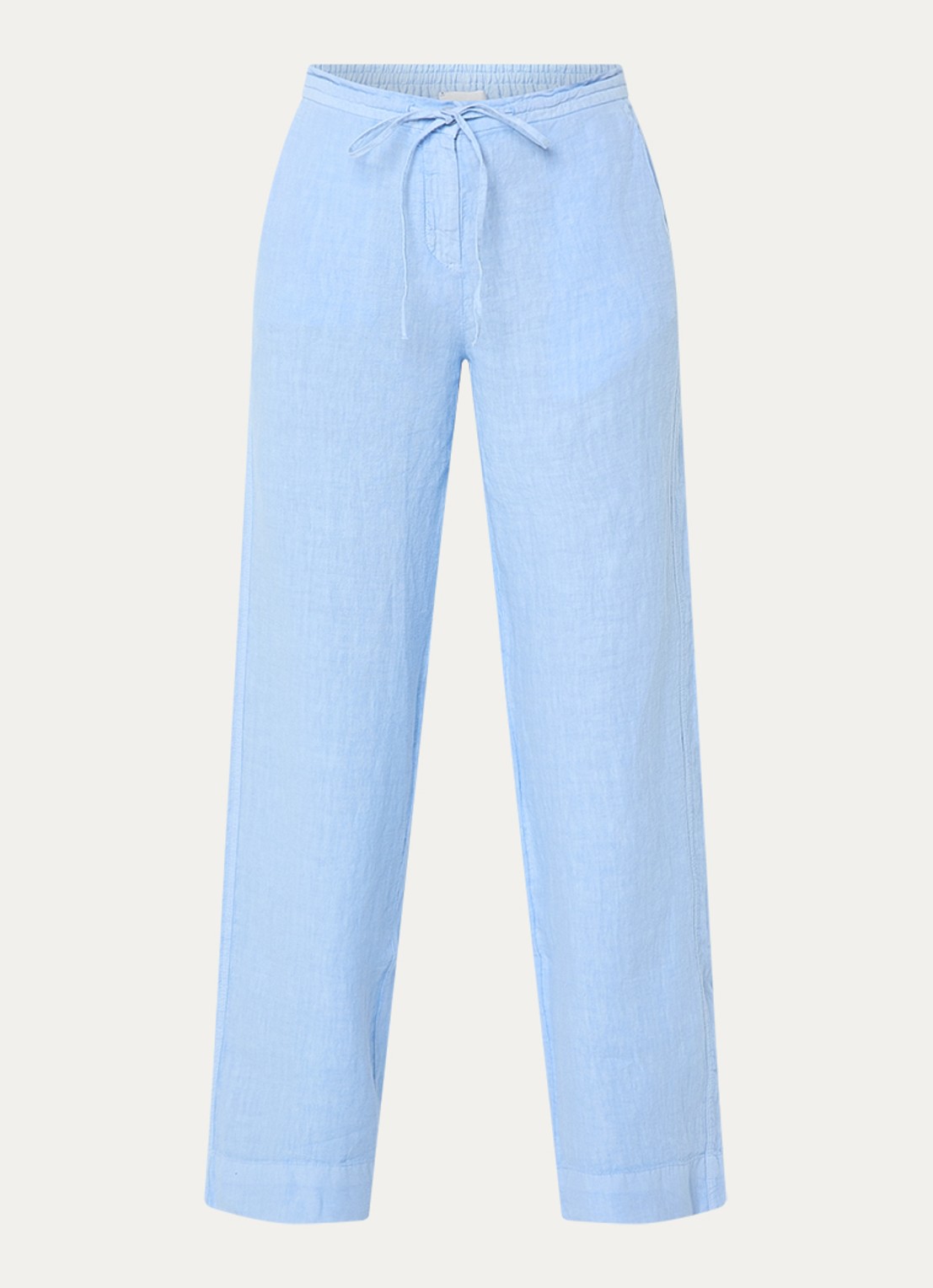 Josephine & Co High waist wide fit broek van linnen met steekzakken - voorkant 2 lichtblauw