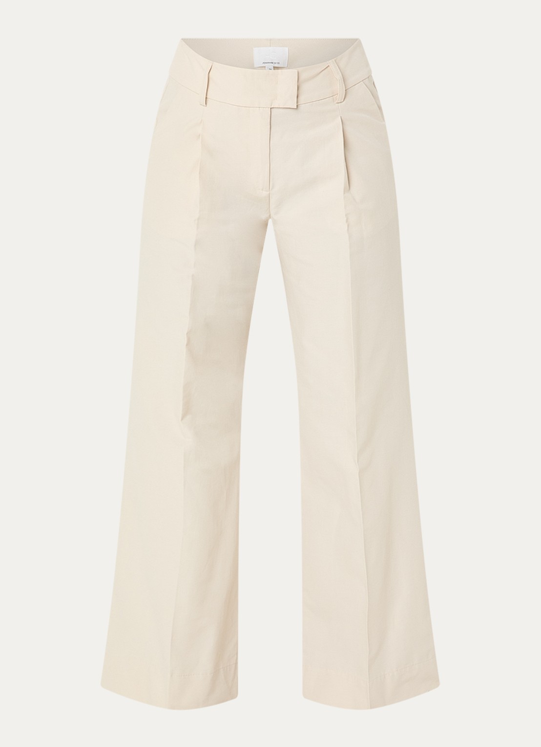 Josephine & Co High waist wide fit pantalon met steekzakken - voorkant 2 beige