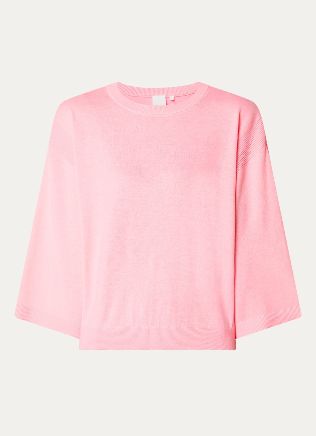 Josephine & Co Janou fijngebreide pullover met trompetmouw - voorkant koraalroze