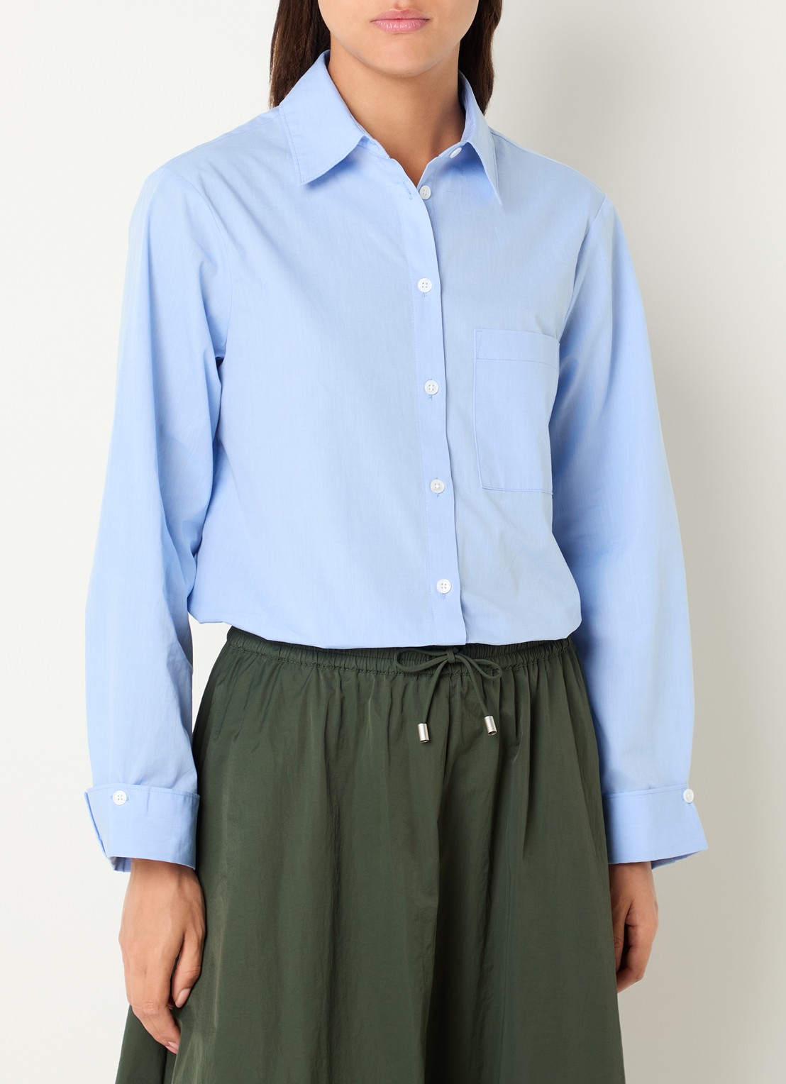 Josephine & Co Leon blouse met borstzak - detail 4 lichtblauw