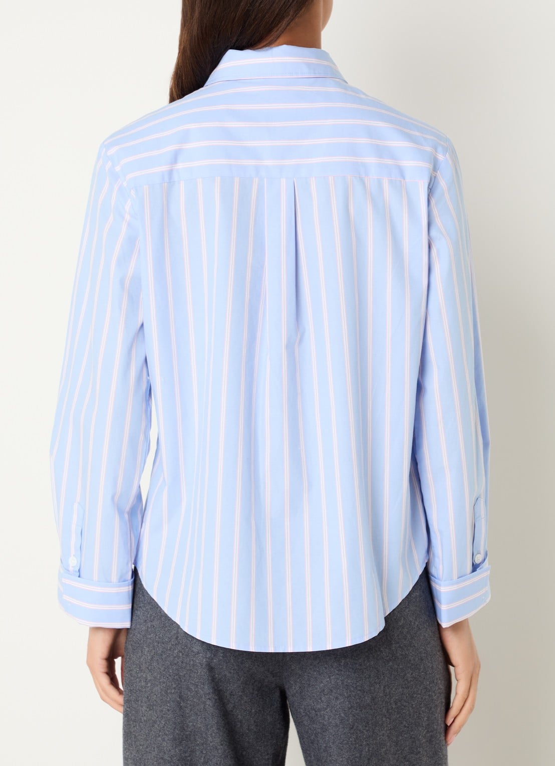 Josephine & Co Leon blouse met streepprint - achterkant lichtblauw