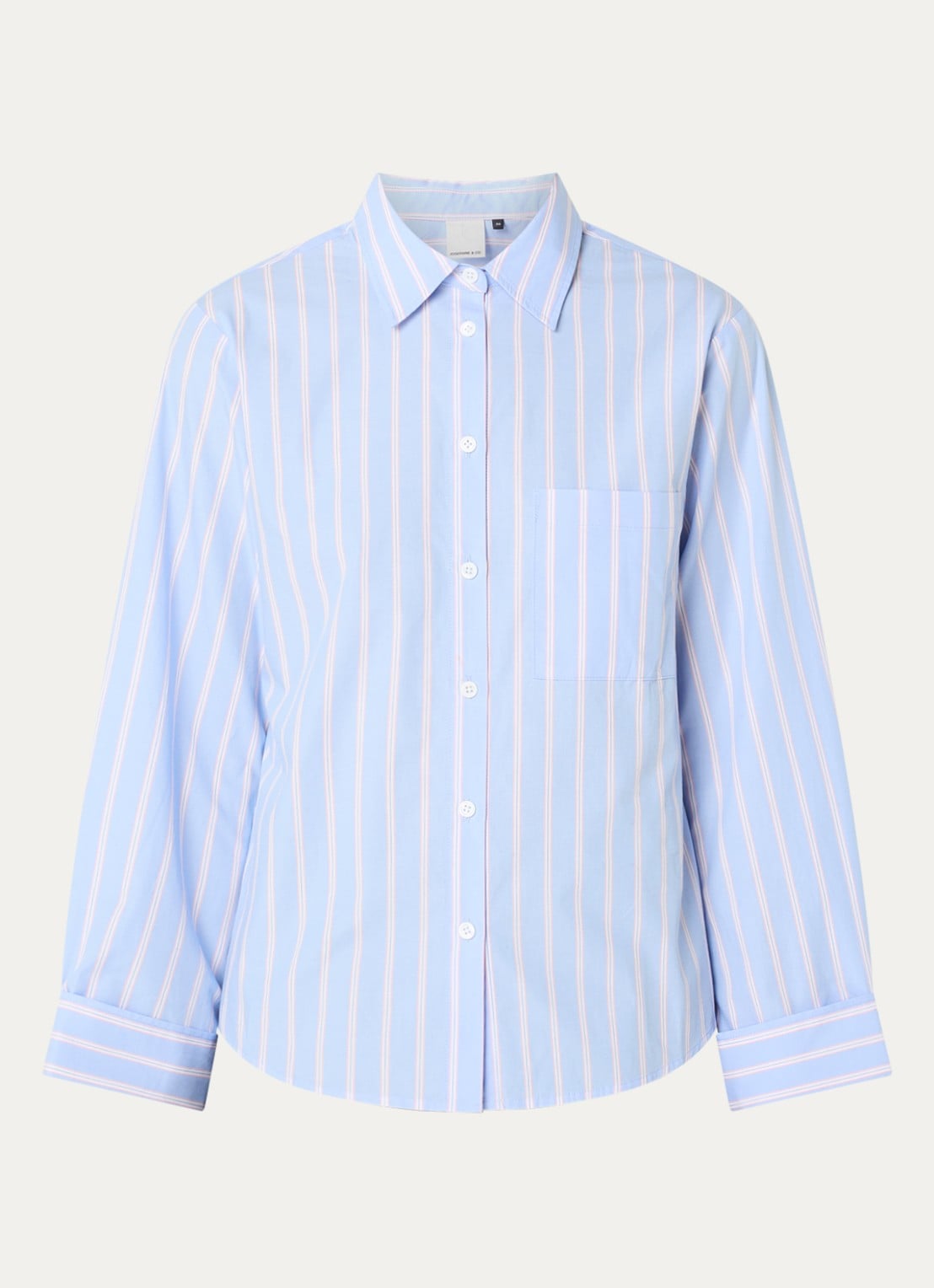 Josephine & Co Leon blouse met streepprint - voorkant 2 lichtblauw