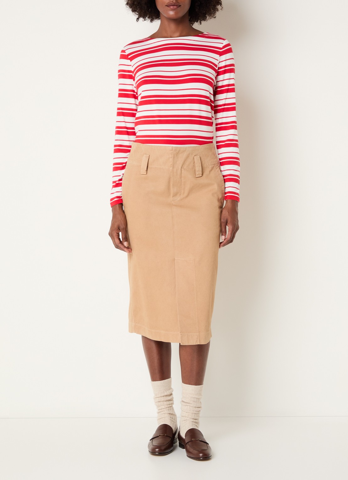 Josephine & Co Longsleeve met streepprint - voorkant 2 rood