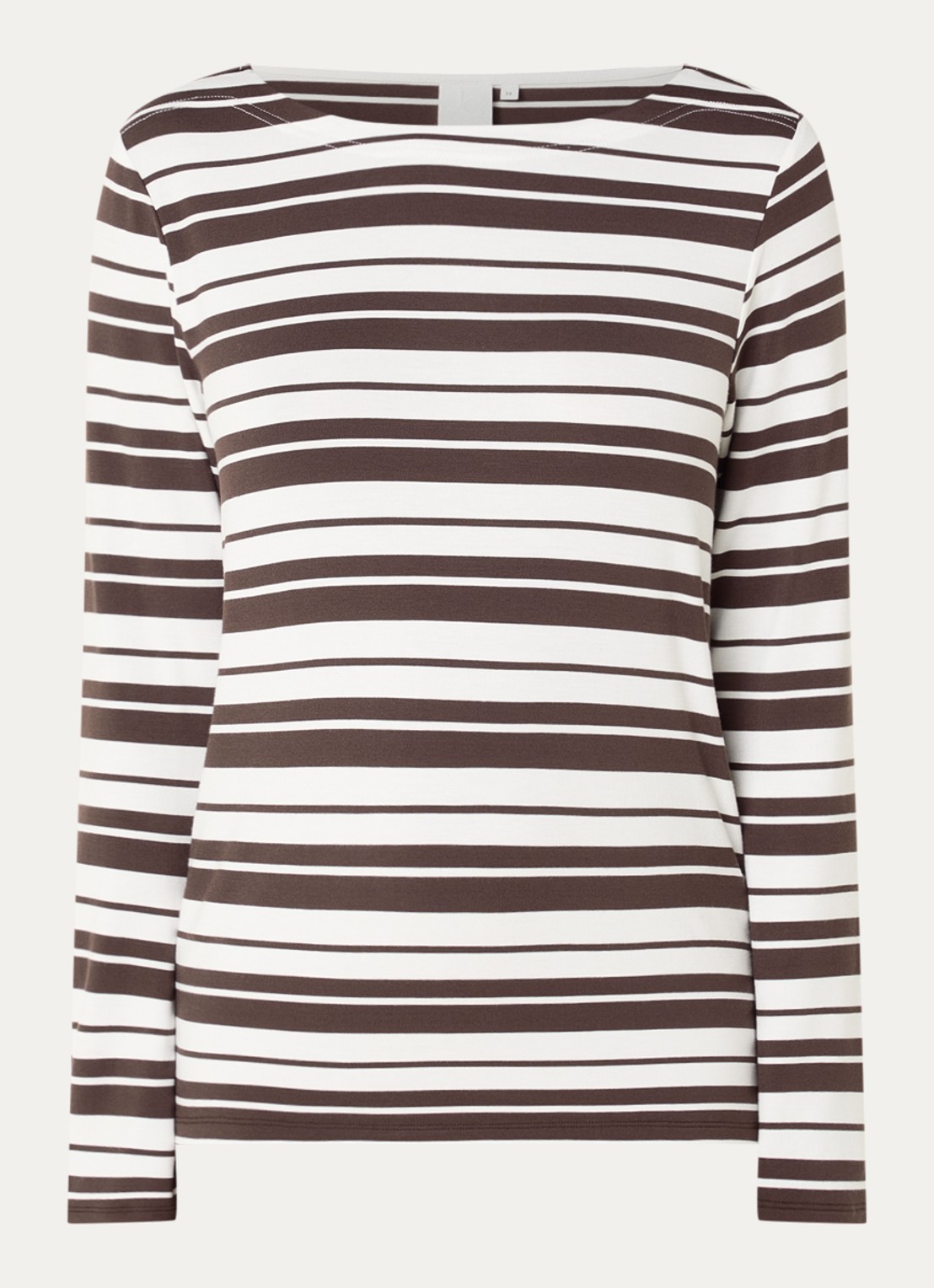 Josephine & Co Longsleeve met streepprint - voorkant donkerbruin