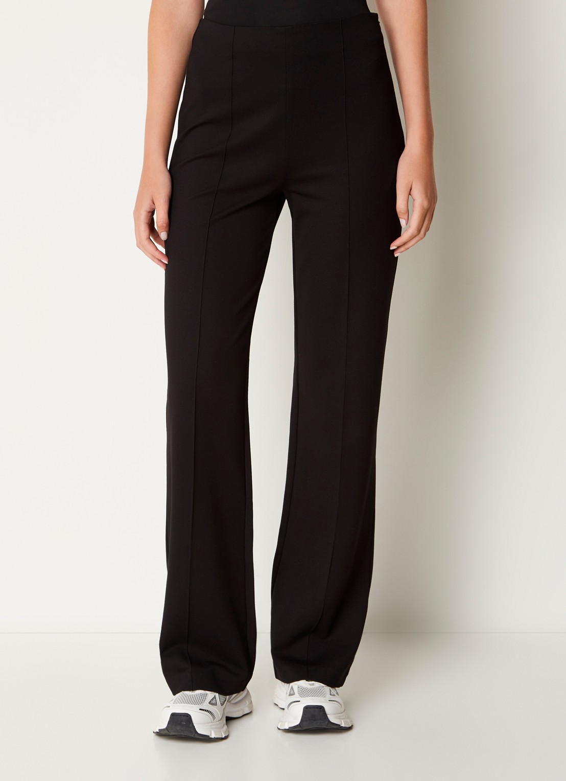 Josephine & Co Parker high waist straight fit pantalon van jersey - detail 4 zwart