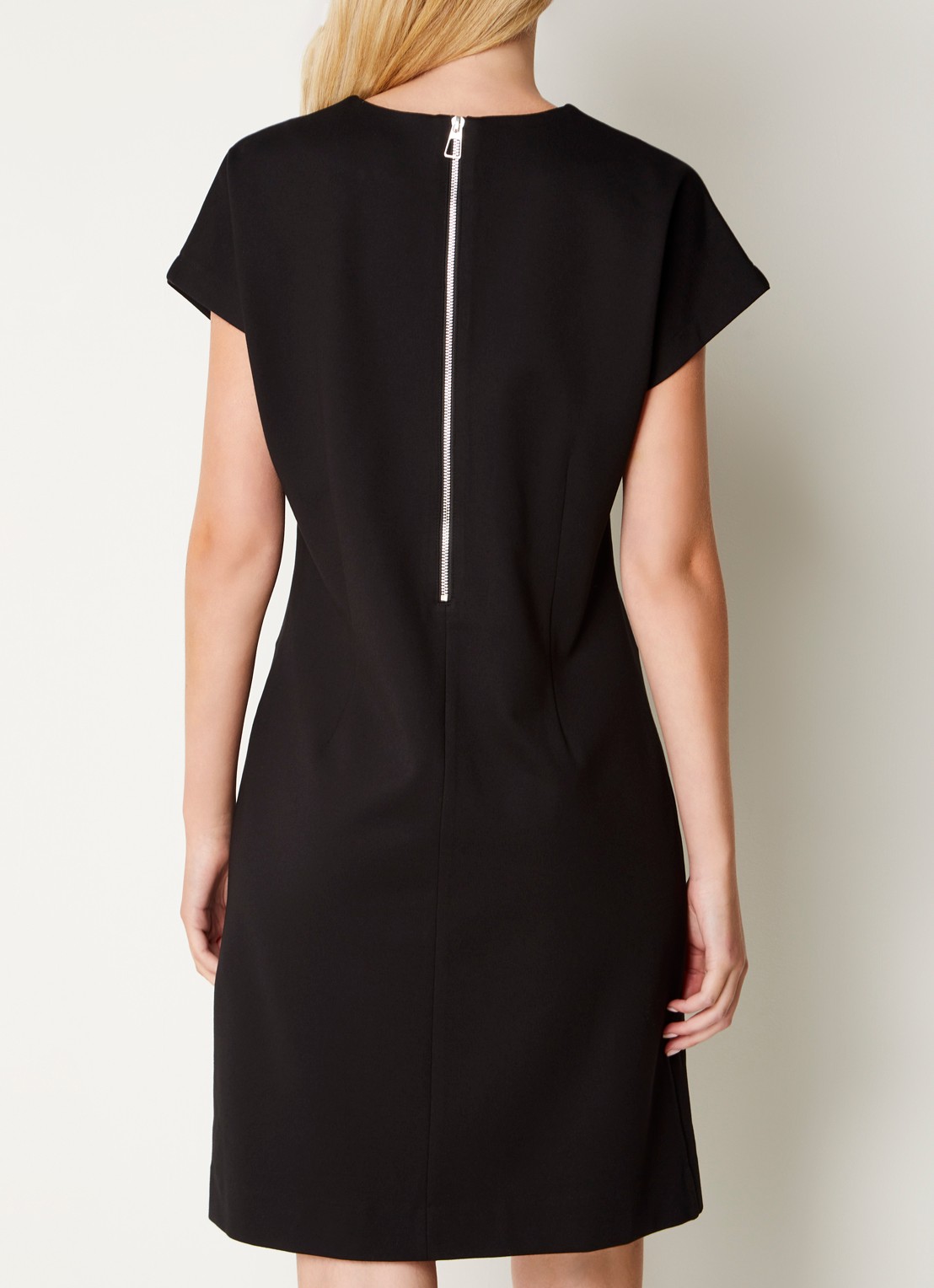 Josephine & Co Peggy mini jurk van jersey met ritsdetail - achterkant zwart