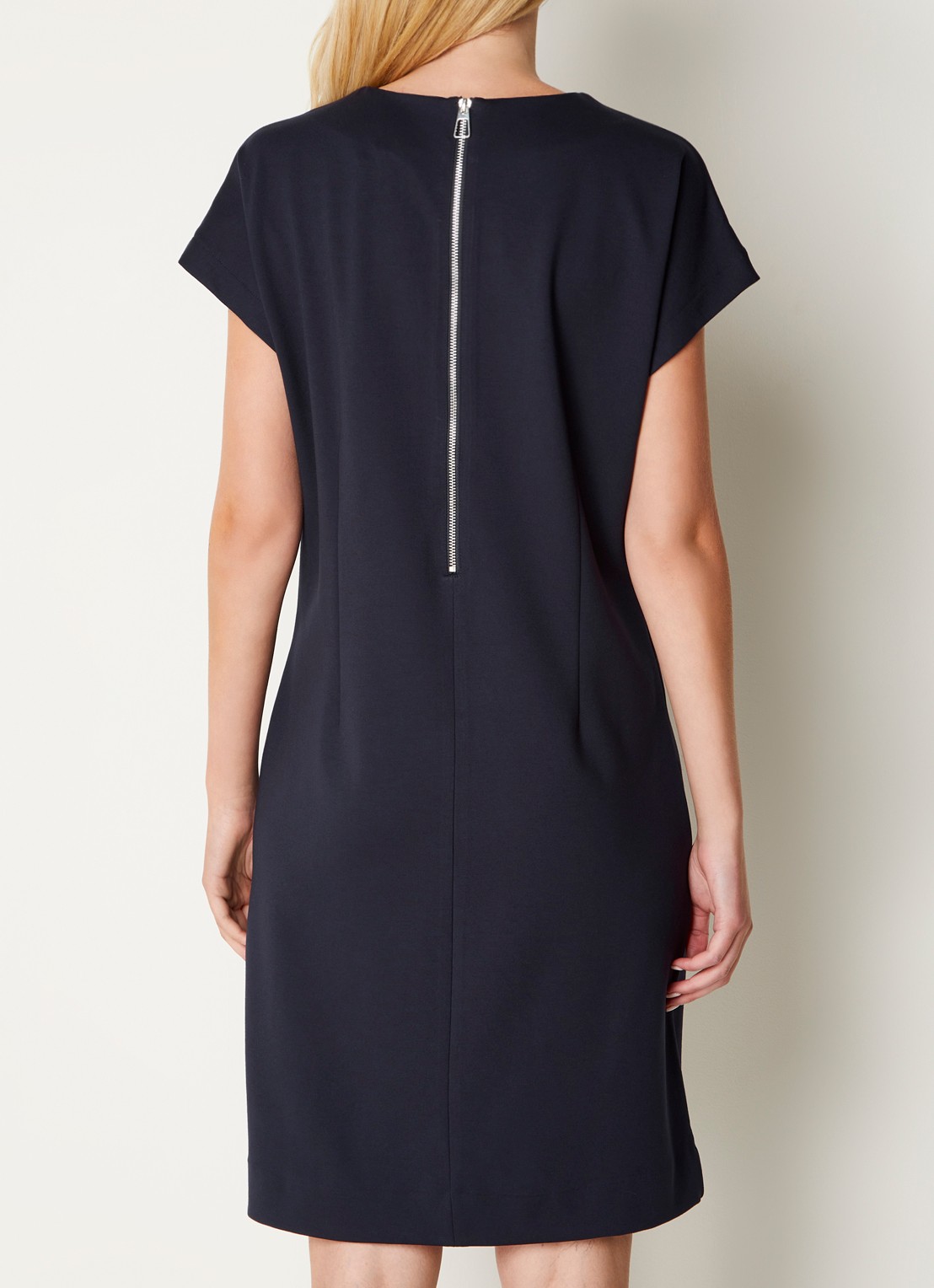 Josephine & Co Peggy mini jurk van jersey met ritsdetail - achterkant 3 donkerblauw