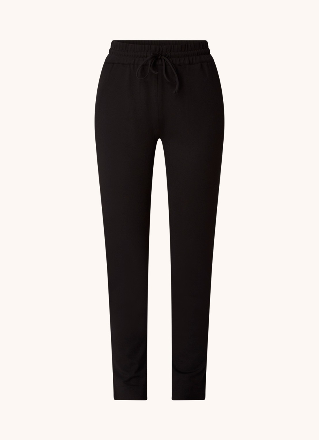 Josephine & Co Perry mid waist slim fit cropped pantalon van jersey  - voorkant 3 zwart