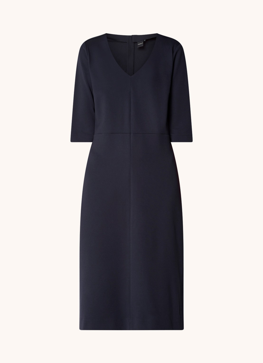 Josephine & Co Pippa midi jurk van jersey met V-hals - voorkant donkerblauw