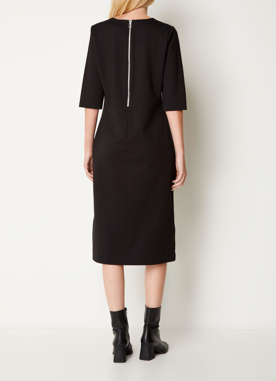 Josephine & Co Pippa midi jurk van jersey met V-hals - achterkant zwart