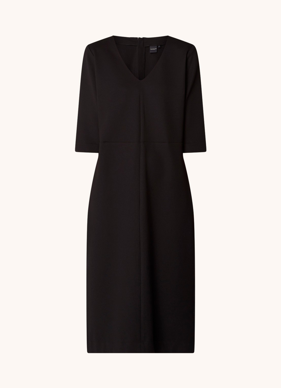 Josephine & Co Pippa midi jurk van jersey met V-hals - voorkant 3 zwart