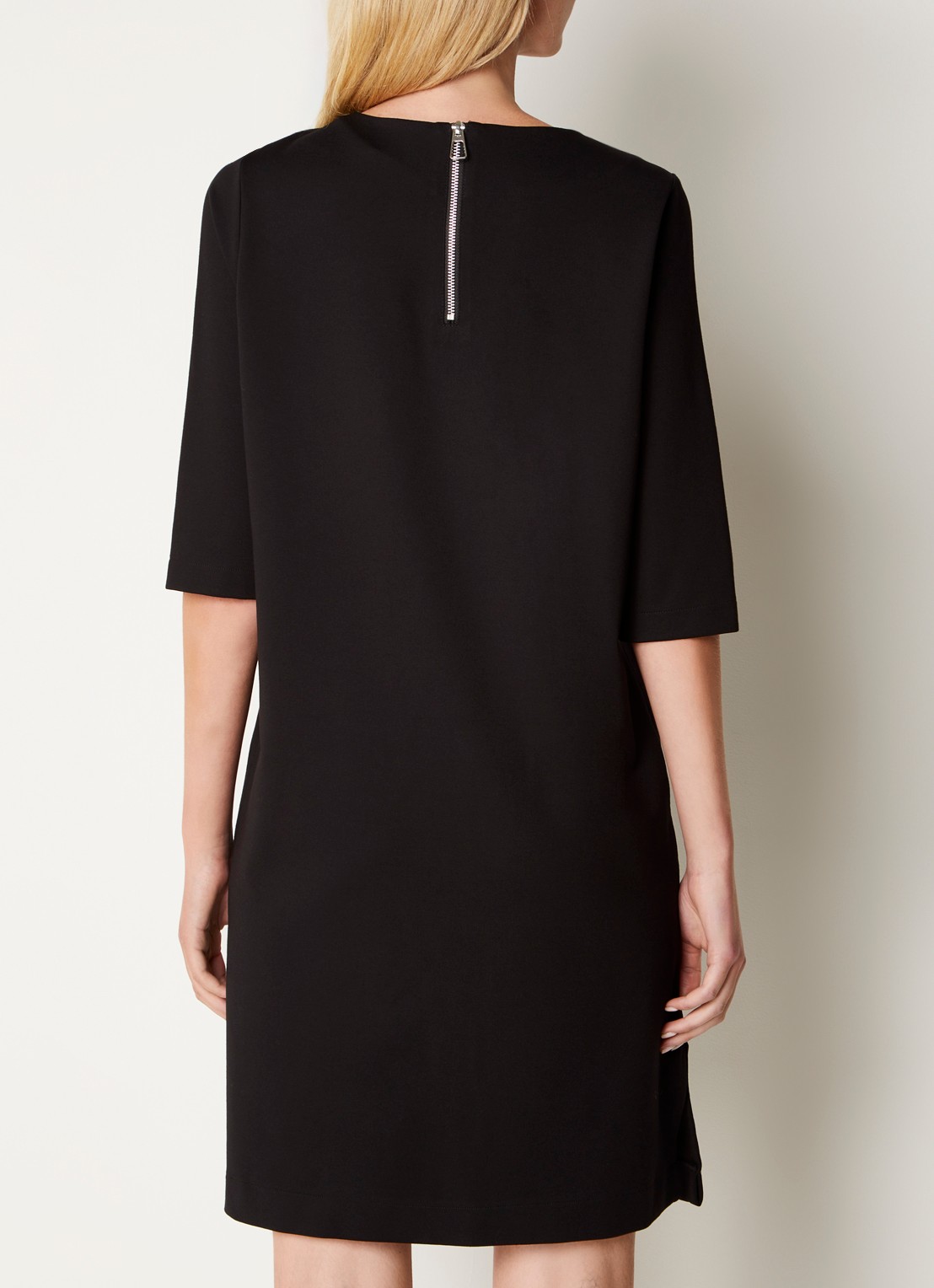 Josephine & Co Polly mini jurk van jersey met opgestikte zakken  - achterkant 3 zwart