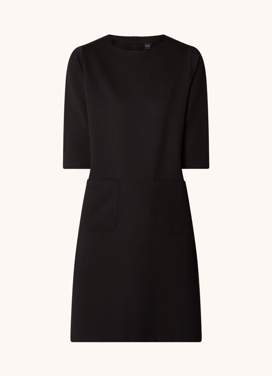 Josephine & Co Polly mini jurk van jersey met opgestikte zakken  - voorkant zwart