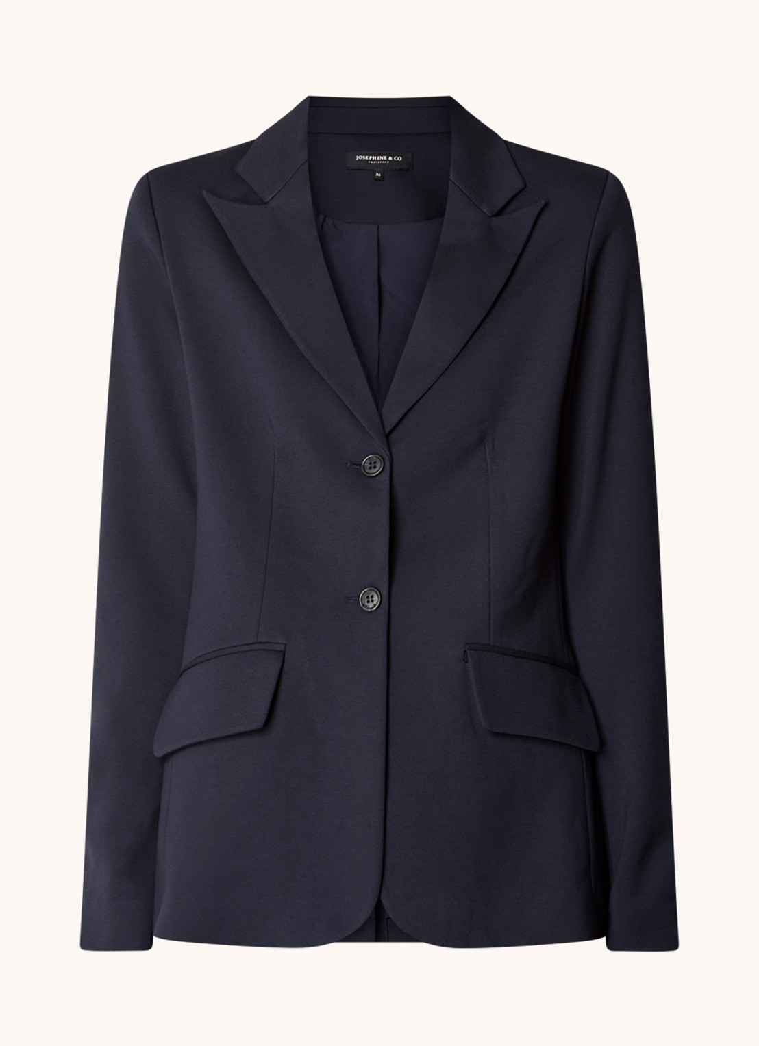 Josephine & Co Puck blazer van jersey met klepzakken - voorkant 3 donkerblauw