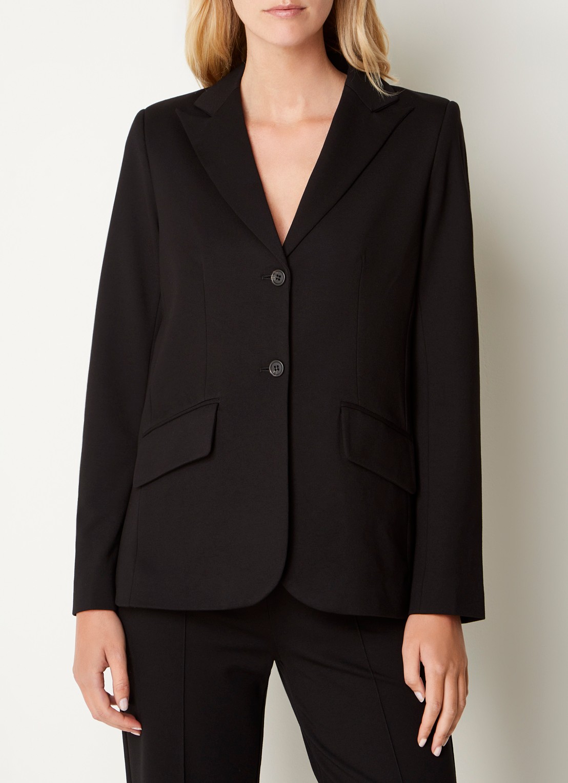 Josephine & Co Puck blazer van jersey met klepzakken - detail 3 zwart