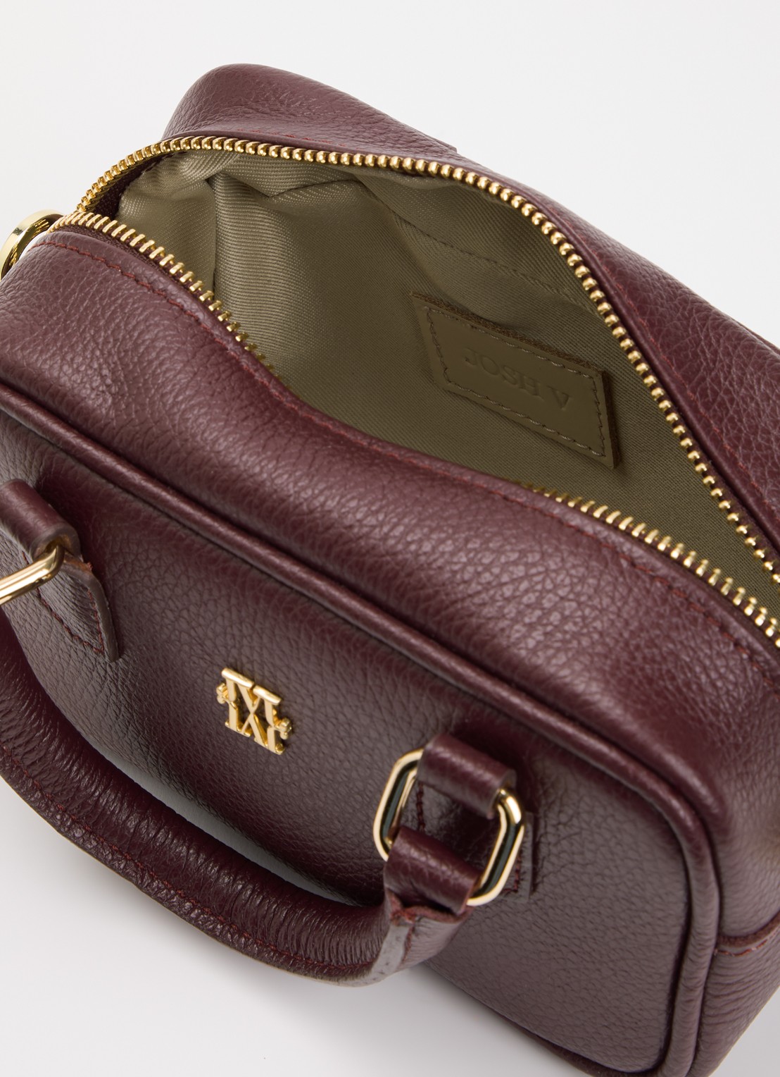JOSH V Amandine crossbodytas met afneembare schouderriem  - detail aubergine